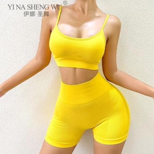 2 Piece Set Women Gym Clothes Sports Bra+Shorts Set Womens Tracksuit 2 Piece Set Fitness Clothing Workout Clothes Sportswear