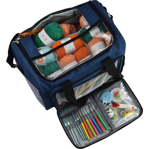 Crochet Hooks Thread Yarn Storage Bag DIY Organizer Wool Crochet Hooks Knitting Needles Set Storage Bag Travel Yarn Holder Tote