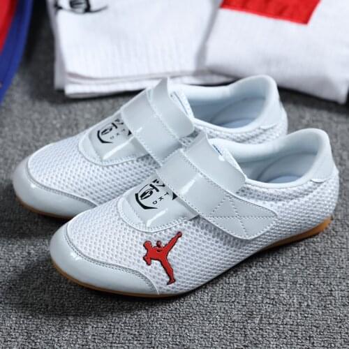 Men Taekwondo Shoes Breathable Male Kid Kunfu Sport Sneakers White Spring Autumn Man Boxing Karate Shoes Training