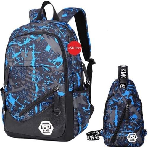 Men Travel Backpack Male Laptop Bag 15.6 Inch College School Bags High School Backpacks For Boys With USB Port