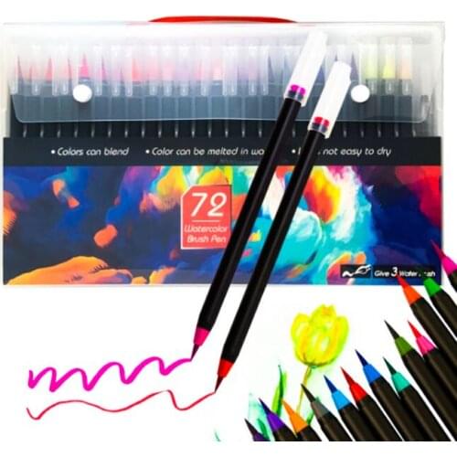 72 color watercolor brush pen fountain pen set