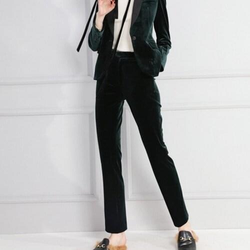 2020 New Arrival Summer Womens Casual Trousers Fashion Velvet Female High Waist Trousers Slim Fit Straight Pantalones De Mujer