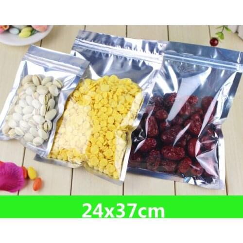 New 24*37cm Aluminum Foil / Clear Resealable Valve Zipper Plastic Retail Package Pack Bag zipper Lock Bag Retail Packaing
