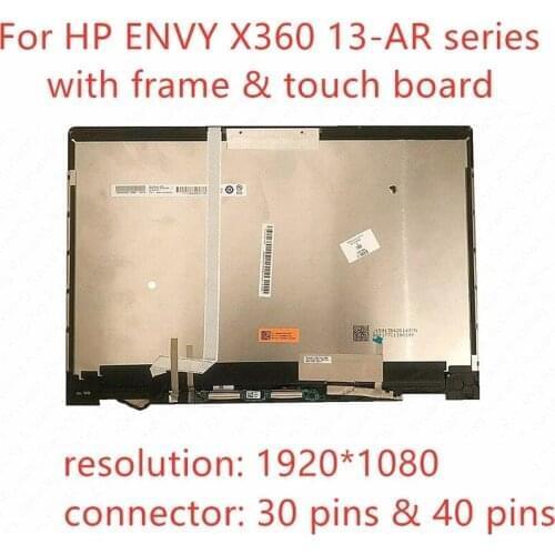 Original 13.3 Inch Laptop 1920*1080 FHD 13-AR Assembly For HP ENVY X360 13-AR M133NVF3 R2 B133HAN05.7 LCD Panel Touch Screen