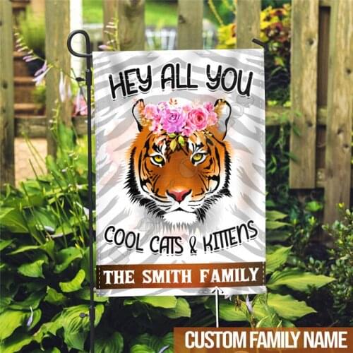 Personalized Flag Hey All You Cool Cats And Kittens 3D Printed House Flag Hanging House Decoration