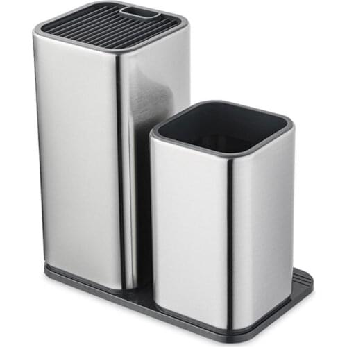 Stainless Steel Knife Block Stand Holder Multi Kitchen Scissors Knives Storage Cooking Utensils Organizer