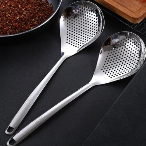 Hot 2PCS Multi-Functional Hot Pot Skimmer Spoon Stainless Steel Mesh Food Strainer for Skimming Grease and Foam Kitchen Tool
