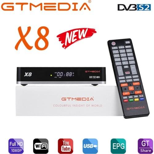New GTmedia X8 Satellite TV Receiver DVB-S/S2/S2X Bulti in wifi WEB TV Support Europe T2MI ACM VCM Satellite Receptor Decoder