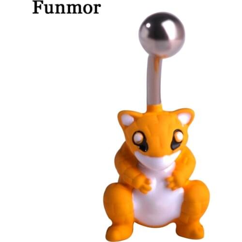 Funmor Pangolin Shape Navel Belly Button Rings For Women Girl Summer Animal Helix Piercing Chirurgisch Staal Navel Piercing