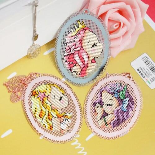 S Hot selling DIY Craft Stich Cross Stitch Bookmark Metal Silver Golden Needlework Embroidery Crafts Counted Cross-Stitching Kit