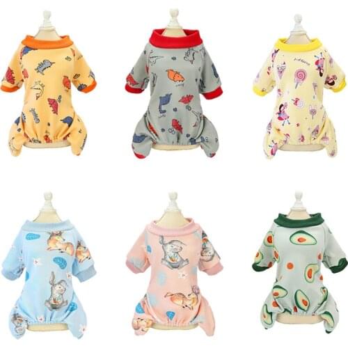 Cute Print Pet Dog Jumpsuit for Small Dogs Autumn Warm Puppy Cat Clothing Shih Tzu Yorkies Pajamas Mascotas Clothes traje perro