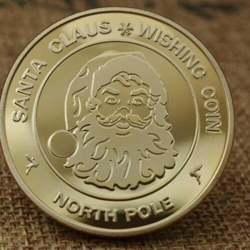 Merry Christmas Santa Claus Gold Plated Commemorative Challenge Coin Souvenirs