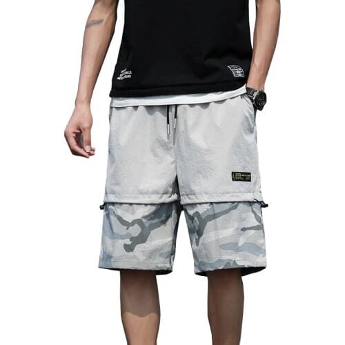 Men Shorts Summer Ribbons Hip Hop Cargo Shorts Streetwear Mens Harajuku Punk Short Pants Bermuda Homme