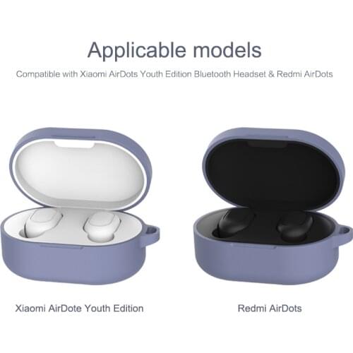 Silicone Earphone Case For Xiaomi MI Redmi AirDots Headphones Cover TWS Bluetooth Earphone Wireless Anti-fall Headset Shell