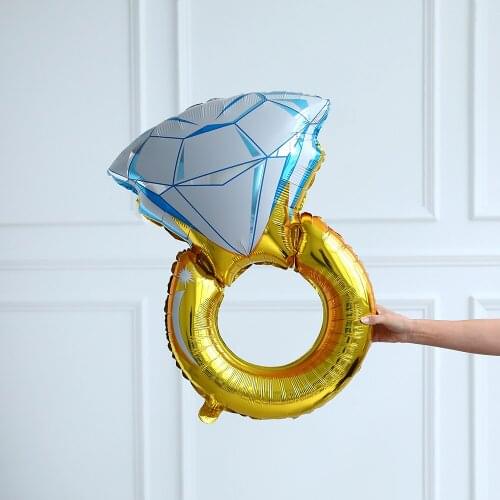 2pcs Gold Diamond Ring Foil Balloon blue Bride to Be Balloon Letter Balloon Bridal Shower valentines day wedding party decor