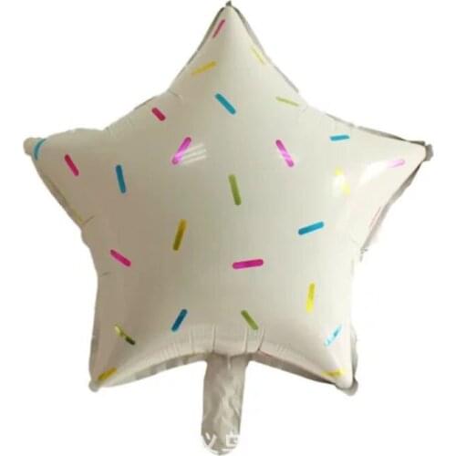 Five-pointed star decoration balloon white candy balloon scene arrangement 18-inch candy five-pointed star aluminum foil balloon