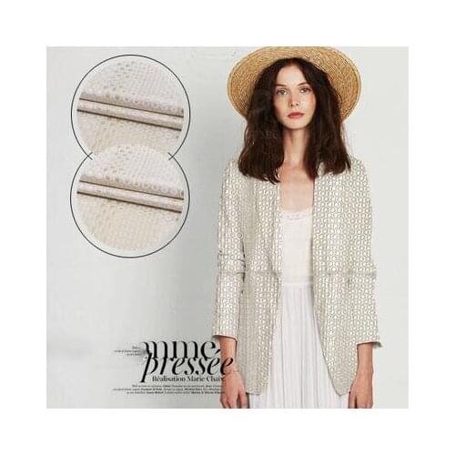 Fine sunshine white rice irregular geometric jacquard cloth coat Zhijin small coat dress set