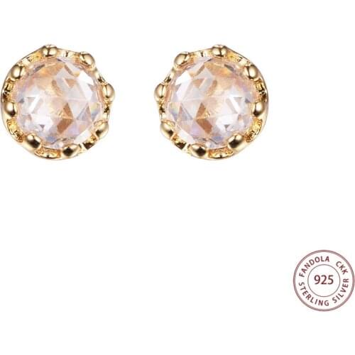 2021 New Sparkling Crown Stud Earrings for Women 925 Sterling Silver Shine & Clear CZ Earing Original Jewelry Girls Gift Brincos