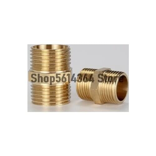 3/8BSP Male Thread Brass Hex Nipple Tube Pipe Connecting Fittings 4pcs