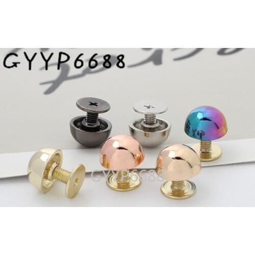 10-30-100pcs 6 colors rainbow 8*10mm alloy mushroom nail for handbag decoration fashion studs rivets purse decoration hardware