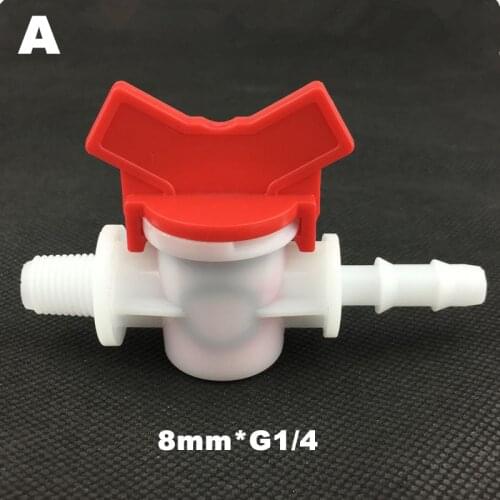 10pcs 8mm 10mm 12mm G1/4" G3/8" G1/2" G3/4" Flexible Garden Watering Hose Pipe Thread Barbed Limit Switch Plastic Ball Valves