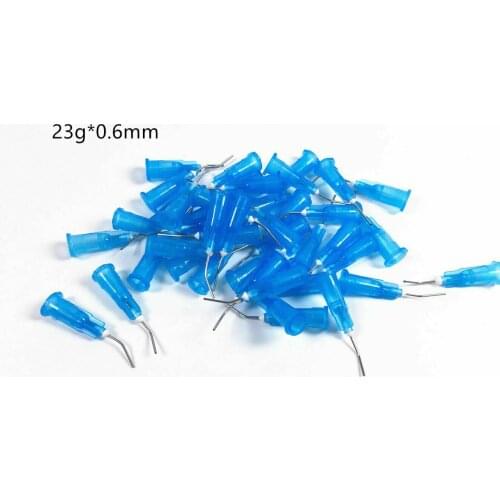 100-2000Pcs Disposable Safety Prebent 23GA 0.6mm Irrigation Needle Flow Resin Conveyor Tips