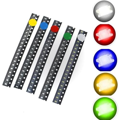 100pcs 0805 (2012) SMD LED Emitting Diode Kit Lamp Chip Light Beads Warm White Red Green Blue Yellow Orange UV Pink Micro 3V SMT