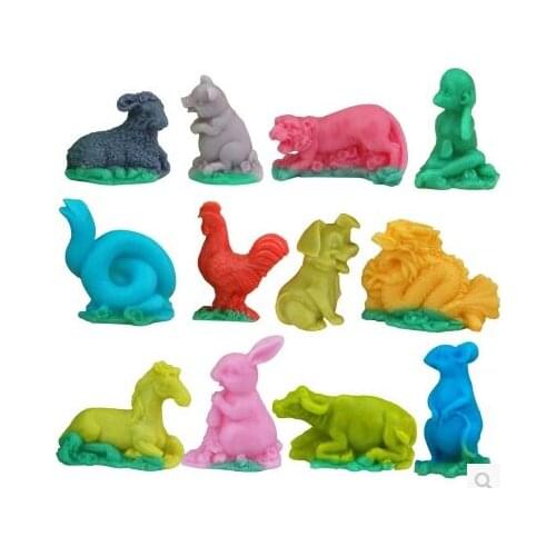 12 hole zodiac Silicone Mold ice cube tray Sugar animal mould baking kitchen tools