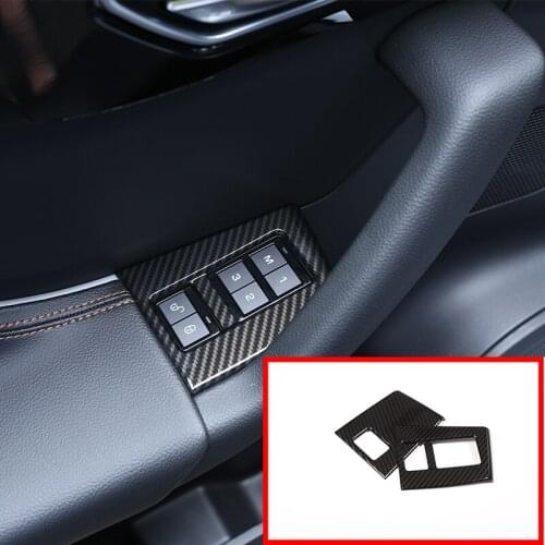2 pcs For Jaguar F-Pace X761 16-18 for Left Hand Drive Carbon Fiber ABS Seat Memory Lock Switch Button Cover Trim Car Accessory