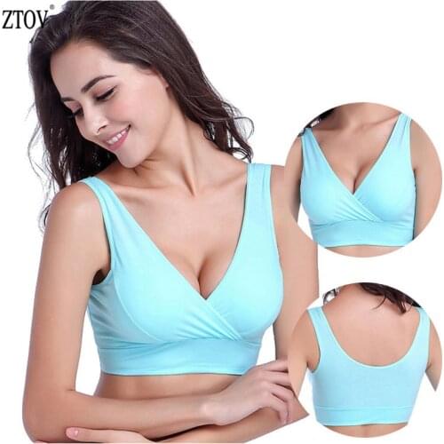 ZTOV Cotton Breastfeeding Maternity Bras Sleep Nursing Bras for Feeding Pregnant Nursing Underwear Clothes Size M/L/XL/XXL/XXXL
