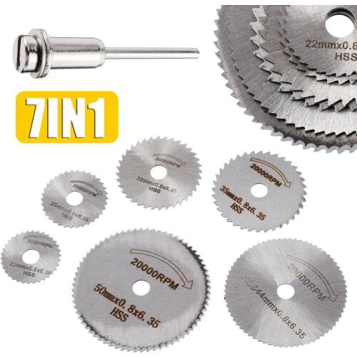 New Quality 7in1 HSS circular saw blades 22mm-50mm Sharp hard Metal Wood Cutting Blade Discs Cutter 20000 RPM Durable +Mandrel