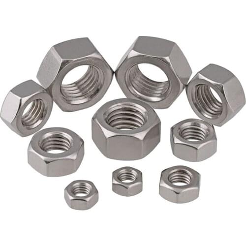 304 Stainless Steel Coarse Thread American Hexagon Nut UNC Hex Nut 4#-40 -- 3/4-10 5Pcs