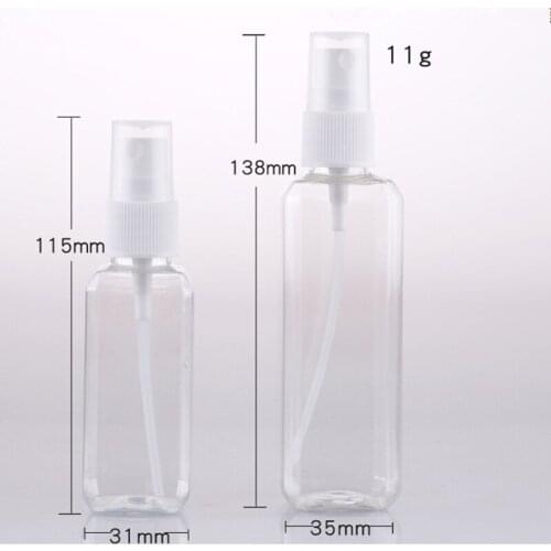 50ml 90ml Empty Plastic Spray Bottle Refillable Perfume PET Bottles With Spray Pump Container F008