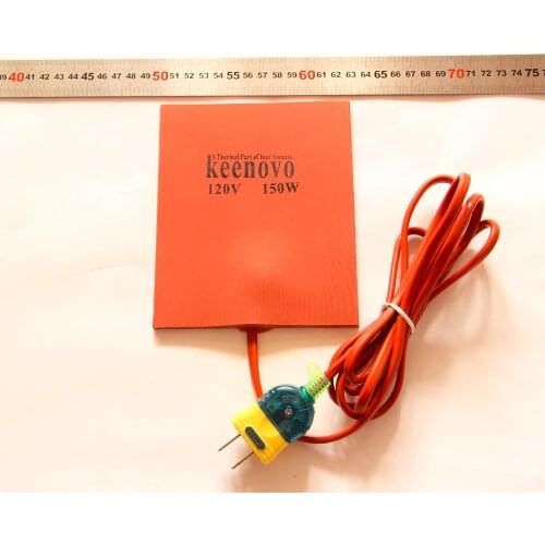 6"X8" 300W 120V KEENOVO Silicone Heater Engine Block Oil Pan Hydraulic Tank Heating Plate w/ 2m Cord+Plug+3M PSA