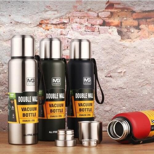 4 Sizes Double Wall Stainless Steel Vacuum Flasks Thermos Cup Coffee Tea Milk Travel Mug Thermo Bottle Gift Thermocup 500-1500ml