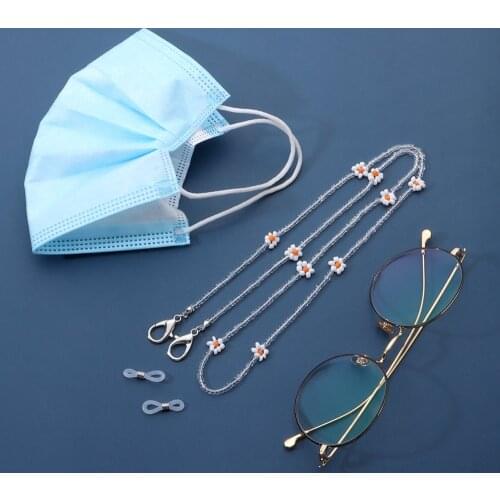 Fashion Reading Glasses Mask Chain Colorful Floral Daisy Handmade Bead Sunglasses Spectacle Cord String Neck Strap