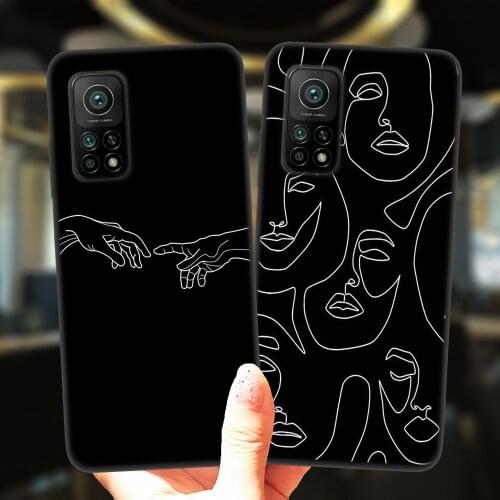 Mona Lisa David Girl Lines Art Phone Case For Xiaomi Mi 10T Lite 10 Ultra Redmi Note 9S 7 8 9 Pro 8T Black Soft Silicone Cover