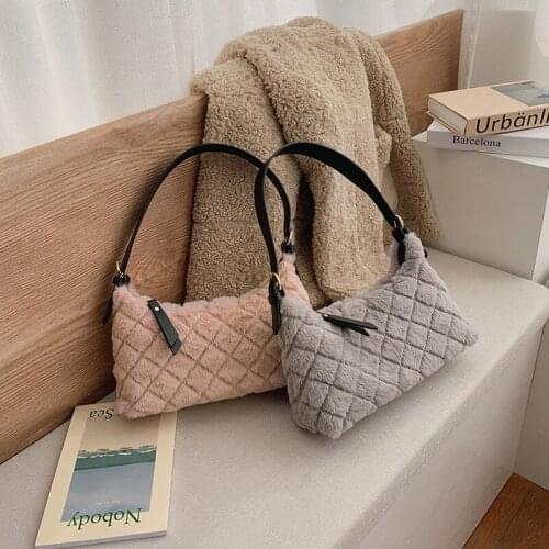 Black Soft Faux Fur Crossbody Bags Famous Brands Women Shoulder Bag Ladies Handbags 2021 Winter Womens Hand Bag and Purses