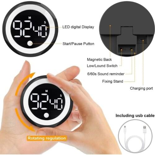 Digital Kitchen Timer w/ Large Led Display, Magnetic Countdown Count up Timer, 2 Levels of Volume Adjustable Button