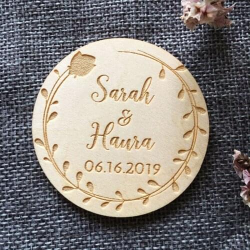 Wooden Wedding Save the Date Magnet Personalized Unique Save the Date Wedding Invitation Rustic Fridge Magnet