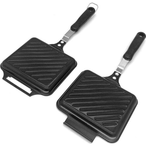 Double-Side Non-Stick Frying Pan Sandwich Maker Kitchen Tool Aluminum Alloy Non-Smoke Toast Mold Breakfast Machine Home Tools