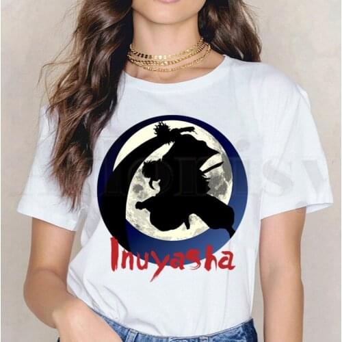 Feudal Demon Inuyasha Sesshoumaru Higurashi Kagome Short Sleeve Female Tops Tees Harajuku VintageT Shirts Womens T-shirt