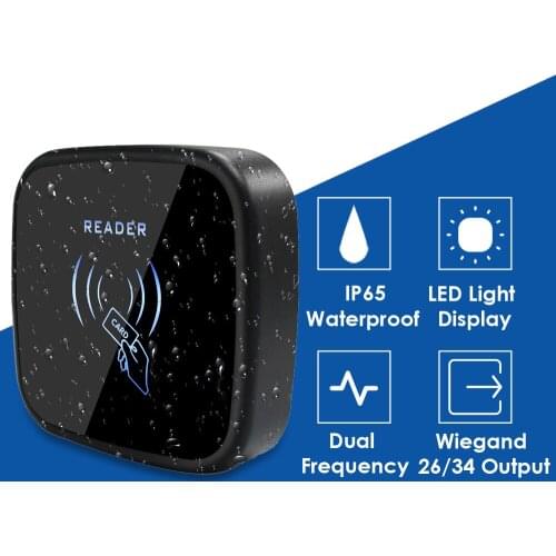 Ip65 Waterproof RFID Card Reader Wiegand 26 Output Access 125KHZ EM Reader ID Control Slave 13.56MHZ Security Reader Card