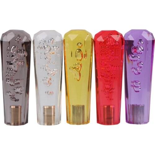 Crystal octagonal gear shift head car modification gear shift head gear head multi-specification luminous wave stick head 15cm