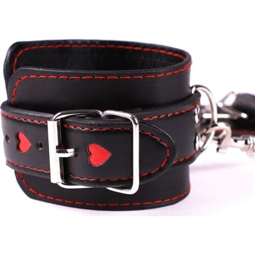 Hearts Handcuffs Ankle Restraints Cosplay Strict Bondage Play Punk BDSM Adult Games Sex Flirt Toys mid-night Lover Handcuff