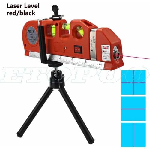 4 in 1 Accurate Multipurpose Laser Level Lever with tripod Cross Projects Horizontal Vertical Laser Light Beam Measure Tape