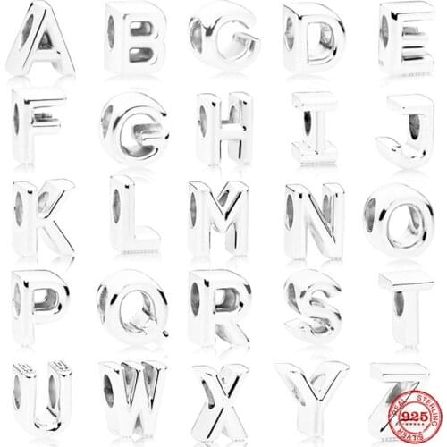 New 925 Silver Letter A-Z Charm Fit S925 Pandora Original Bracelet Charms Beads For Women DIY Jewelry