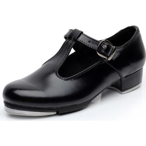 New tap shoes women T-shaped shoes child imitation leather teachers dance shoes childrens tap shoes