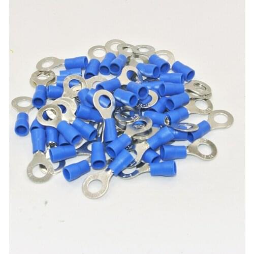 Wholesal 1000 pcs 16-14 Gauge AWG Blue #6 RV2-3.7S Ring Terminal Connector Cable Wire Connector cable Crimp Terminal