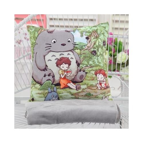 Genuine Hayao Miyazaki, cute Totoro fine printing detachable cushion pillow, air conditioning quilt, blanket nap office